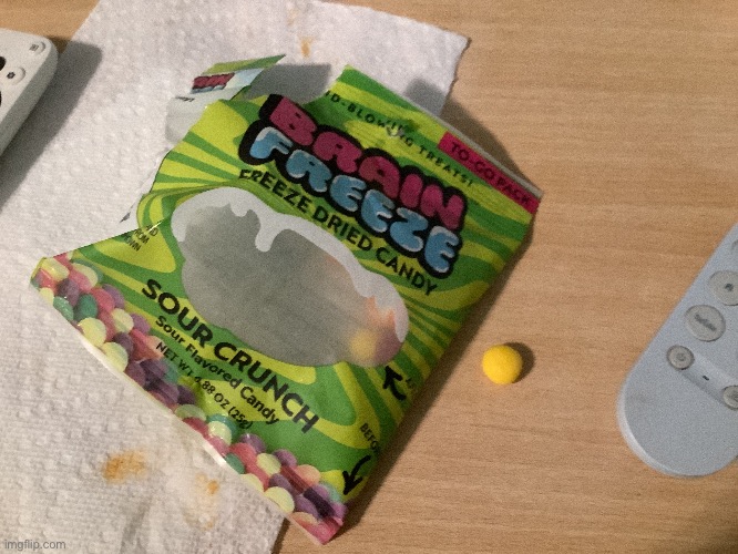 tf is that bro ts doesnt even look freeze dried it just looks like a normal fuсking skittle | made w/ Imgflip meme maker