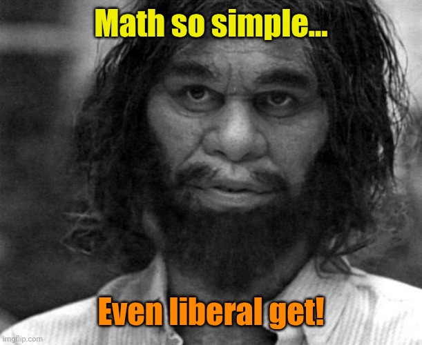 Geico Caveman | Math so simple... Even liberal get! | image tagged in geico caveman | made w/ Imgflip meme maker