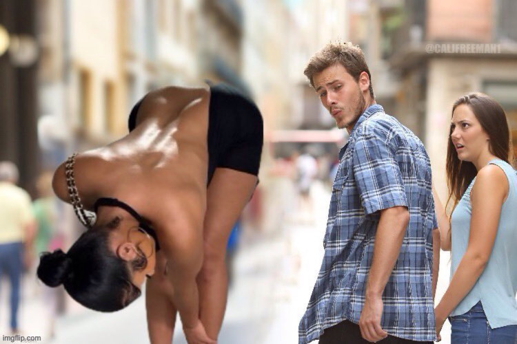 @miakhalifa | image tagged in distracted boyfriend,distracted girlfriend,distracted,maga,president trump,hot girls | made w/ Imgflip meme maker
