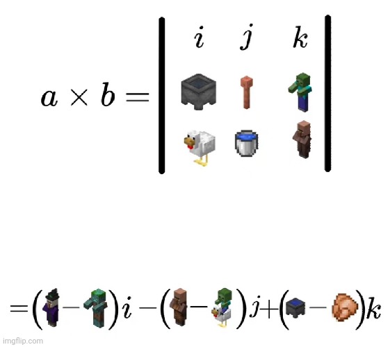 Cross product of 2 vectors | made w/ Imgflip meme maker
