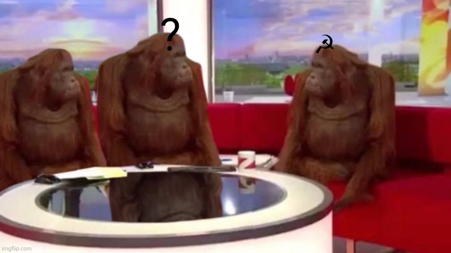 orangutan interview | ☭ ? | image tagged in orangutan interview | made w/ Imgflip meme maker