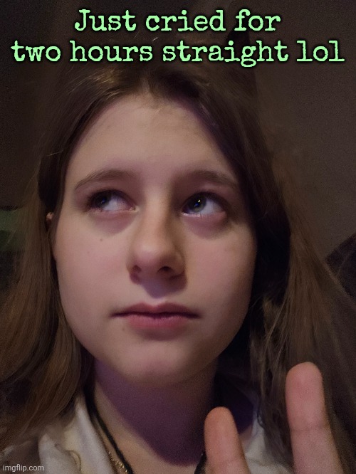 Just cried for two hours straight lol | made w/ Imgflip meme maker