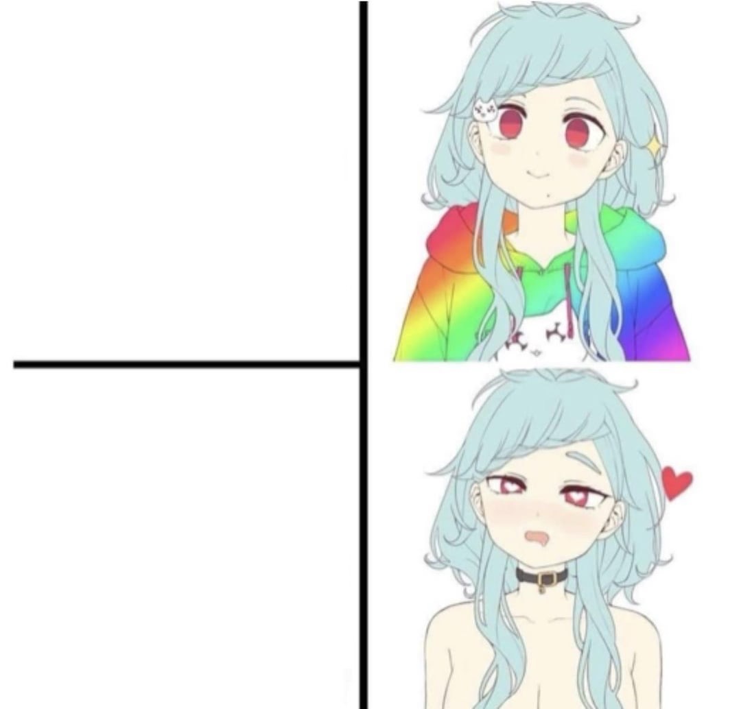 Rainbow and nude Blank Meme Template