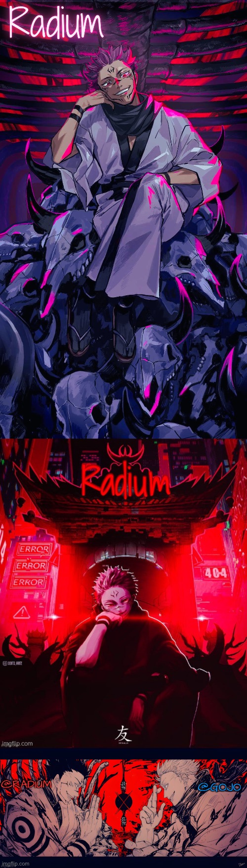 image tagged in radium sukuna temp,radium and gojo jjk temp | made w/ Imgflip meme maker