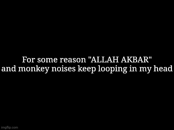 I'm losing my mind right now. | For some reason "ALLAH AKBAR" and monkey noises keep looping in my head | made w/ Imgflip meme maker