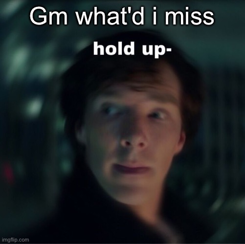 Hold up- | Gm what'd i miss | image tagged in hold up- | made w/ Imgflip meme maker