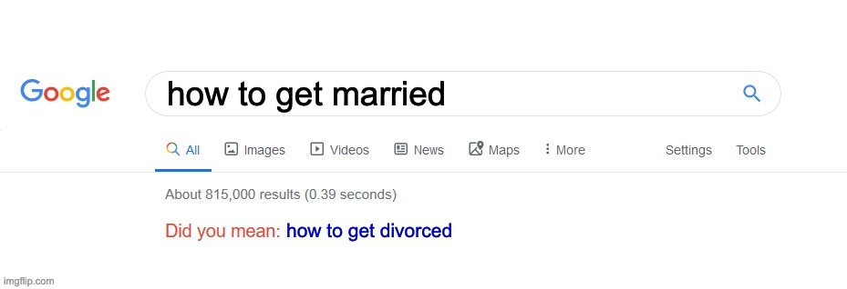 Did you mean? | how to get married; how to get divorced | image tagged in did you mean | made w/ Imgflip meme maker