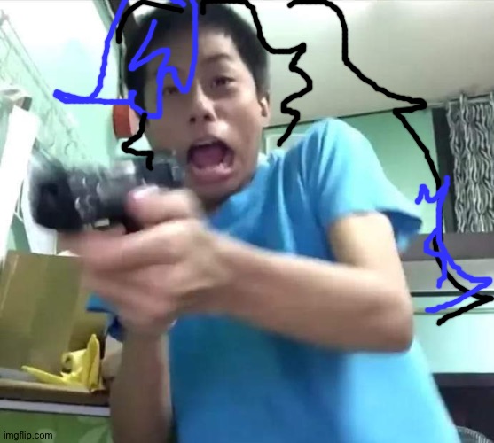 Dude gets scared and shoots the TV screen | image tagged in dude gets scared and shoots the tv screen | made w/ Imgflip meme maker