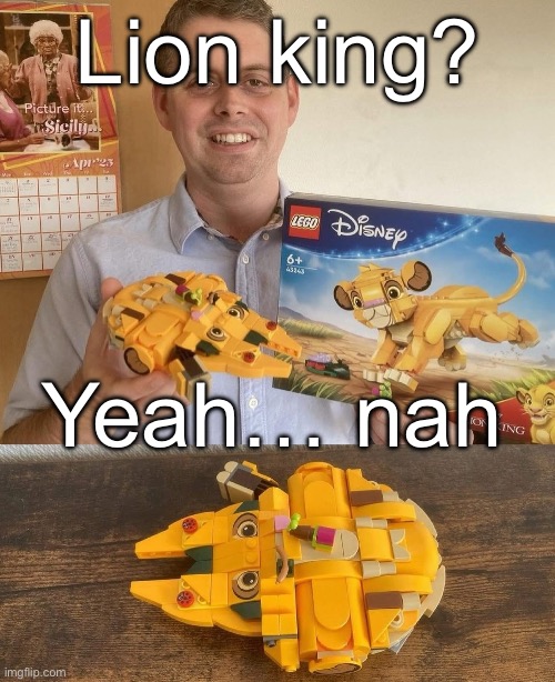 Lego in creative mode | Lion king? Yeah… nah | image tagged in creative,lego,lion king | made w/ Imgflip meme maker
