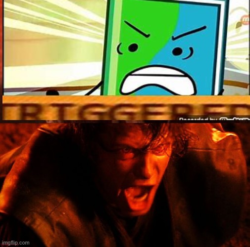 this is confusing why book would said the word hate the most agressive way just like how anakin said it in revenge of the sith | image tagged in anakin and obi wan | made w/ Imgflip meme maker