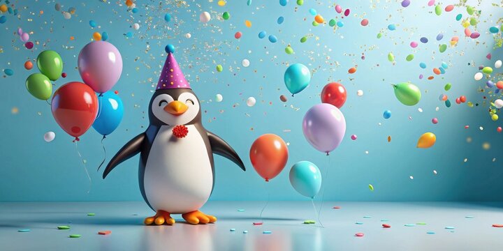Penguin Party Hat Blank Meme Template
