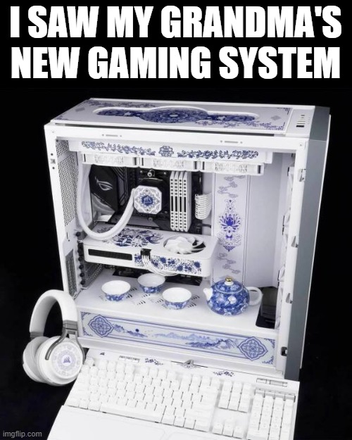 I SAW MY GRANDMA'S NEW GAMING SYSTEM | image tagged in gaming | made w/ Imgflip meme maker