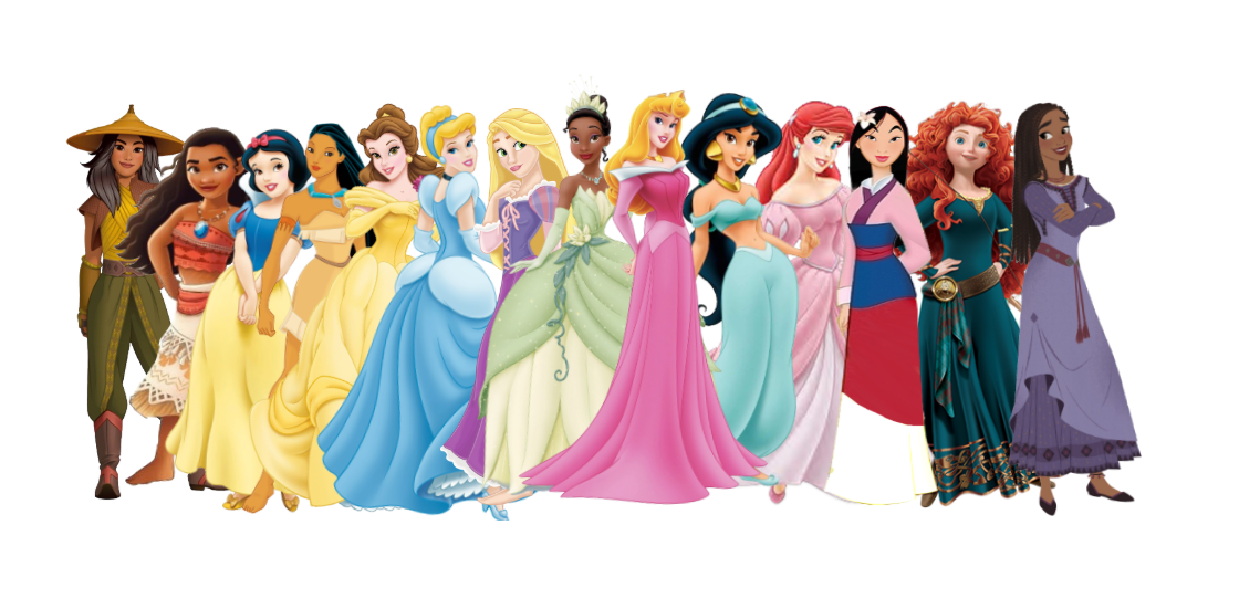 A Whole Group of Disney Princesses Blank Meme Template