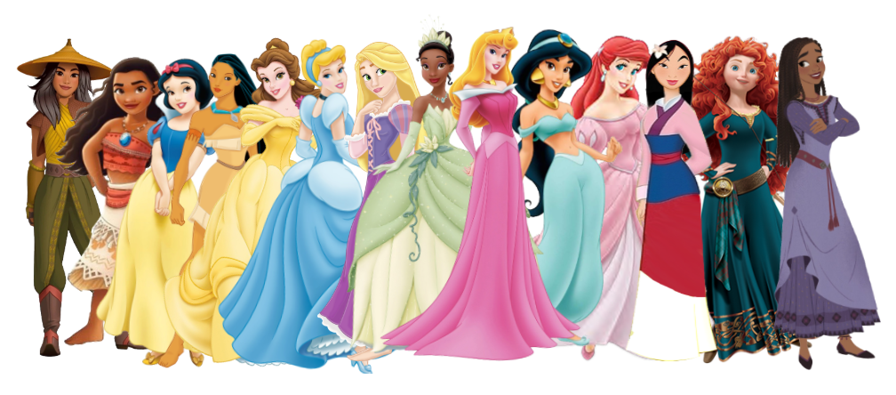 A Whole Group of Disney Princesses Blank Meme Template