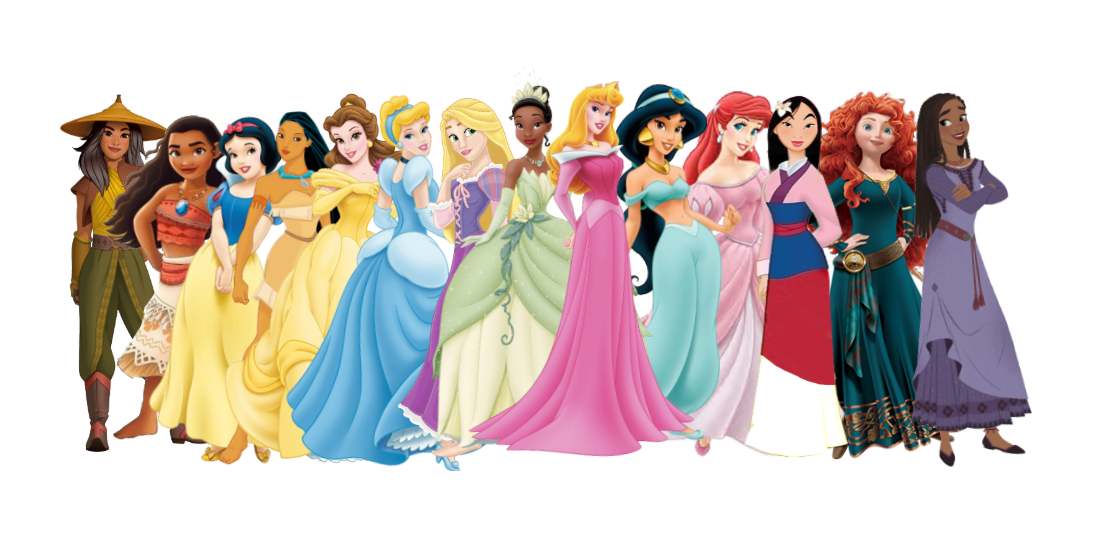 A Whole Group of Disney Princesses Blank Meme Template