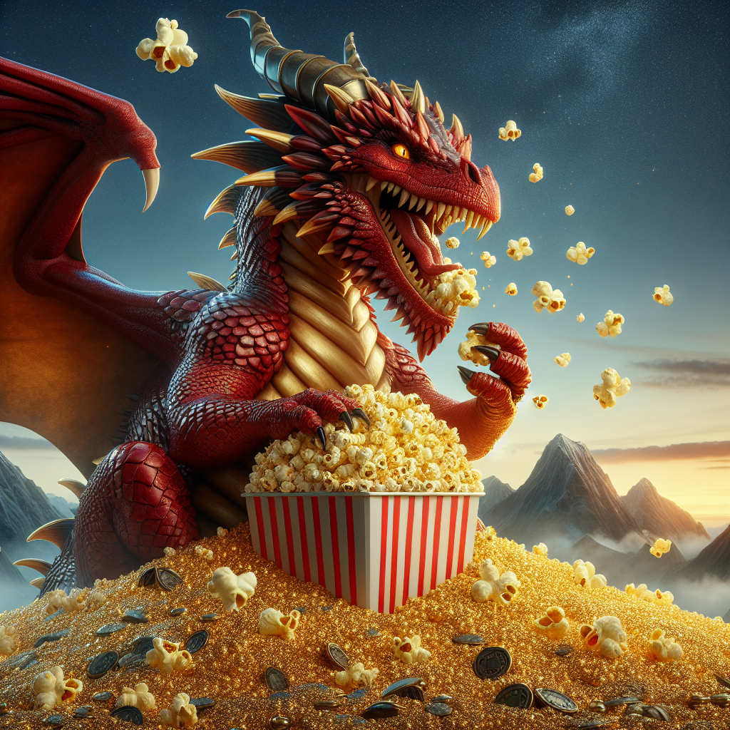 Dragon eating popcorn Blank Meme Template