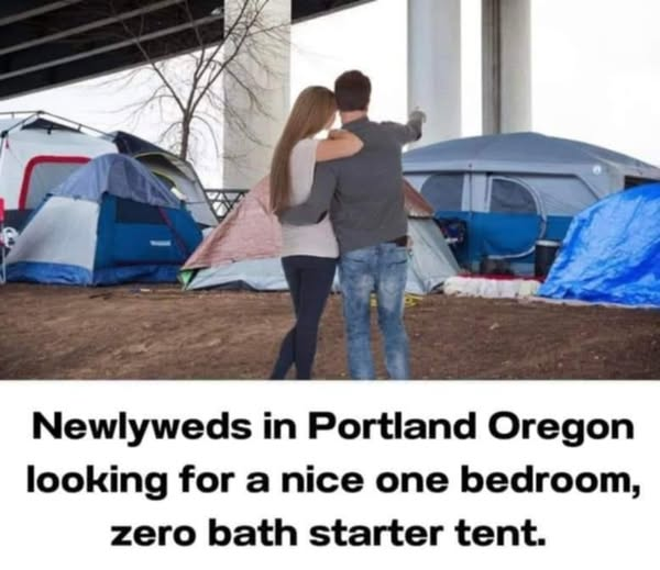Portland OR homeless tents Blank Meme Template