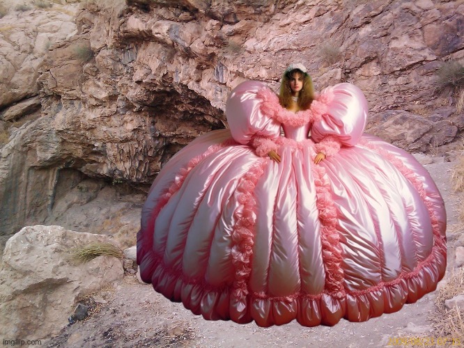 Big dress in an confined space | image tagged in dress,princess,pretty girl,beautiful girl,cave,small | made w/ Imgflip meme maker