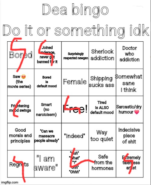 Dea bingo | image tagged in dea bingo | made w/ Imgflip meme maker