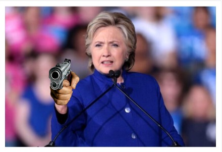 Hillary aiming .45 Blank Meme Template