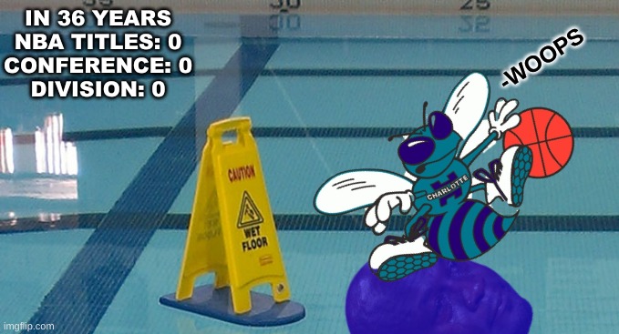 Charlotte Hornets meme | IN 36 YEARS
NBA TITLES: 0
CONFERENCE: 0
DIVISION: 0; -WOOPS | image tagged in memes,charlotte,nba,nba memes,sports,basketball | made w/ Imgflip meme maker