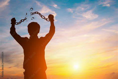 Man breaking chains Blank Meme Template