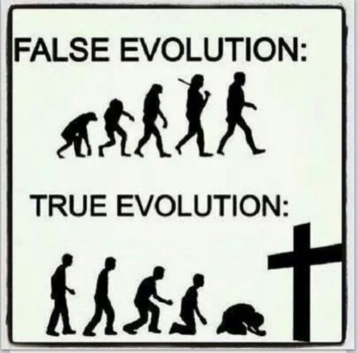 False Evolution Vs True | image tagged in true vs false,the truth,bible,jesus christ,christian,evolution | made w/ Imgflip meme maker