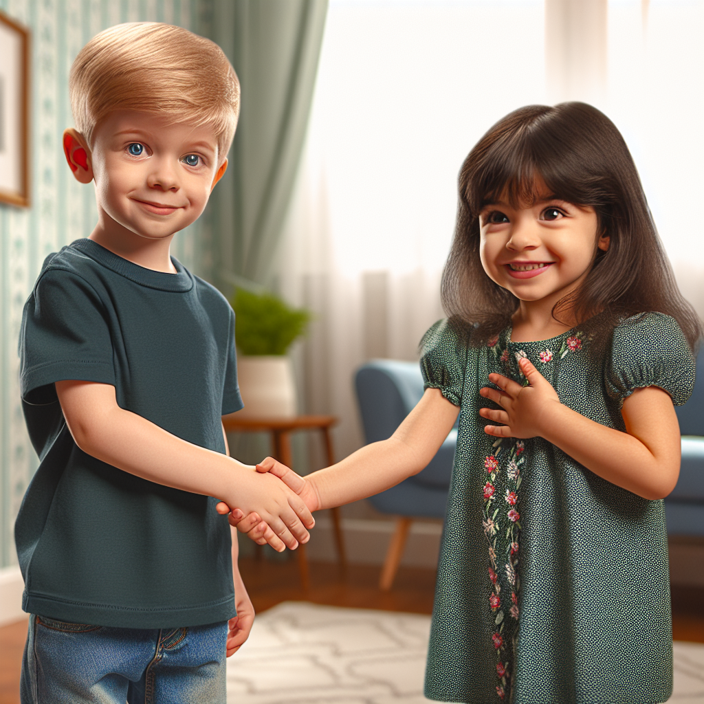 Boy and girl introduce themselves Blank Meme Template