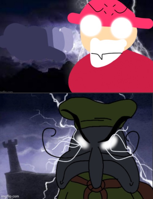 image tagged in gambai with the funny lightning,you should naaaaauuuugghh now | made w/ Imgflip meme maker