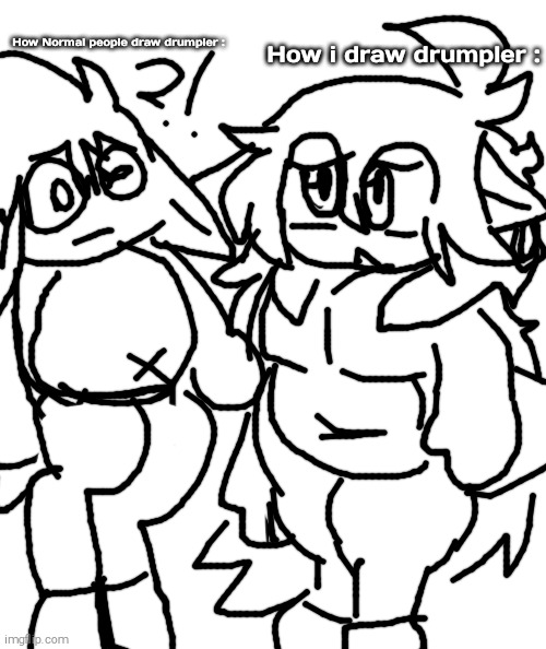 i Legit Draw Adult Drumpler With Long Anime Hair... | How i draw drumpler :; How Normal people draw drumpler : | image tagged in my singing monsters,drumpler,shitpost | made w/ Imgflip meme maker