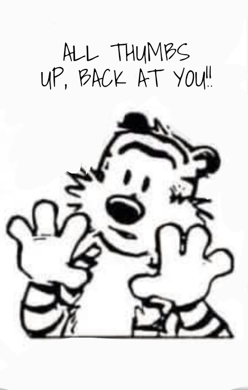 Wait a hot minute | ALL THUMBS UP, BACK AT YOU!! | image tagged in wait a hot minute | made w/ Imgflip meme maker