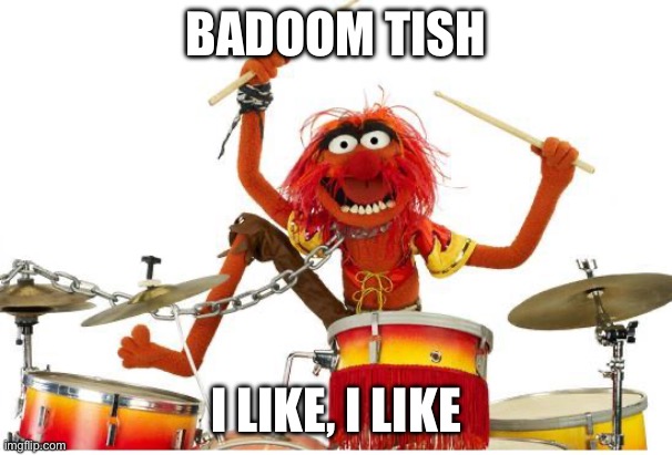 animal drums | BADOOM TISH; I LIKE, I LIKE | image tagged in animal drums | made w/ Imgflip meme maker