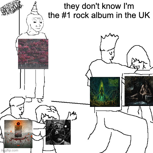 sleep token party | they don't know I'm the #1 rock album in the UK | image tagged in they don't know | made w/ Imgflip meme maker