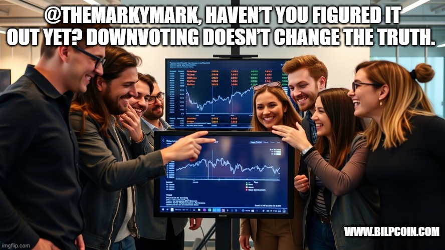 @THEMARKYMARK, HAVEN’T YOU FIGURED IT OUT YET? DOWNVOTING DOESN’T CHANGE THE TRUTH. WWW.BILPCOIN.COM | made w/ Imgflip meme maker