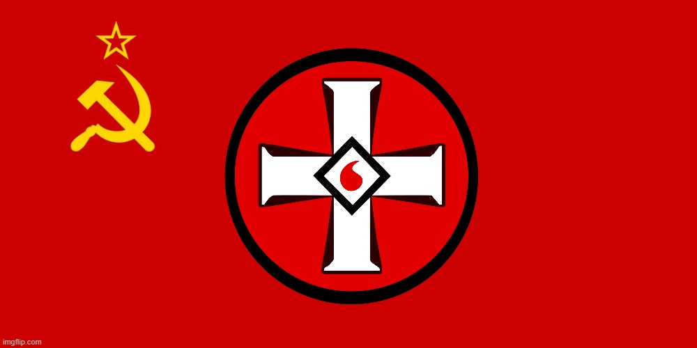 Ku Klux Soviet Socialist Klan | image tagged in soviet flag,communism,kkk,ku klux klan | made w/ Imgflip meme maker