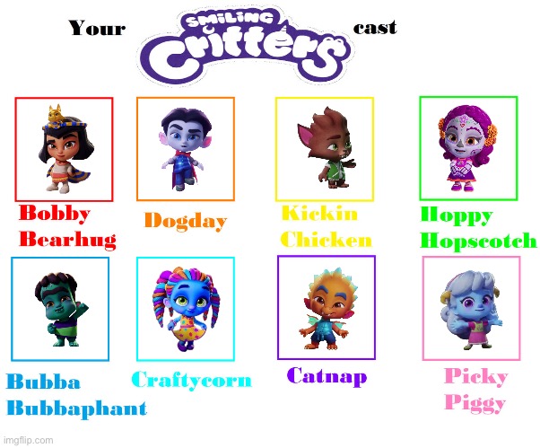 Smilling Monsters | image tagged in make your own smiling critters cast | made w/ Imgflip meme maker