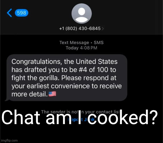 Chat am I cooked? | made w/ Imgflip meme maker