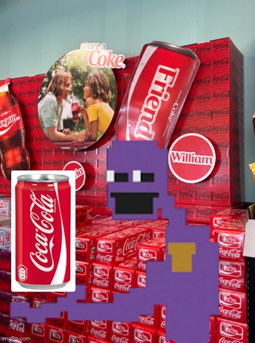 Coke | image tagged in fnaf,william afton,share a coke with,coke | made w/ Imgflip meme maker