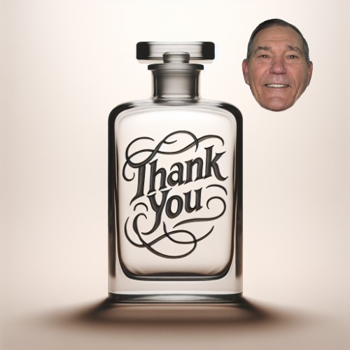 a glass bottle that says "thank you" on it | image tagged in a glass bottle that says thank you on it | made w/ Imgflip meme maker