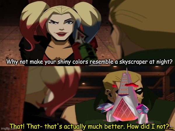 Gigantamax Duraludon | Why not make your shiny colors resemble a skyscraper at night? That! That- that's actually much better. How did I not?... | image tagged in memes,funny,pokemon,dc comics,movies | made w/ Imgflip meme maker