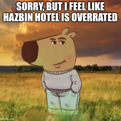 Chill guy | SORRY, BUT I FEEL LIKE HAZBIN HOTEL IS OVERRATED | image tagged in chill guy | made w/ Imgflip meme maker