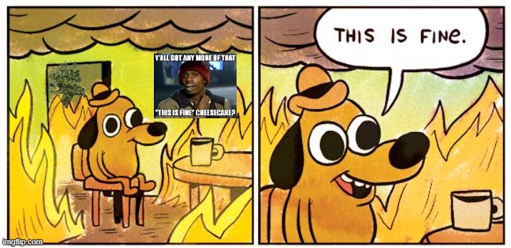 . | image tagged in memes,this is fine | made w/ Imgflip meme maker