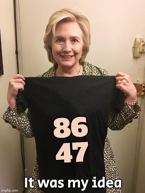 Hillary Shirt | 86
47 It was my idea | image tagged in hillary shirt | made w/ Imgflip meme maker