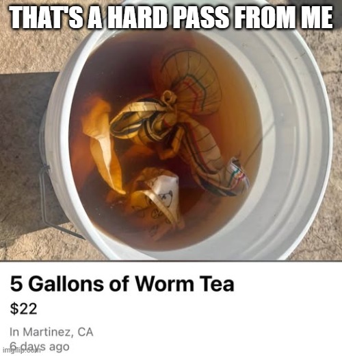 What Kinda Tea? | THAT'S A HARD PASS FROM ME | image tagged in cursed image | made w/ Imgflip meme maker
