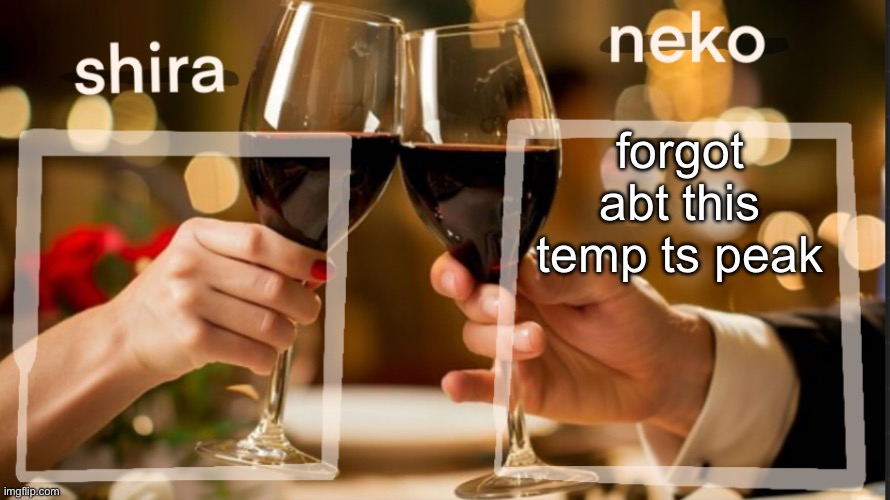 shira and neko shared temp | forgot abt this temp ts peak | image tagged in shira and neko shared temp | made w/ Imgflip meme maker