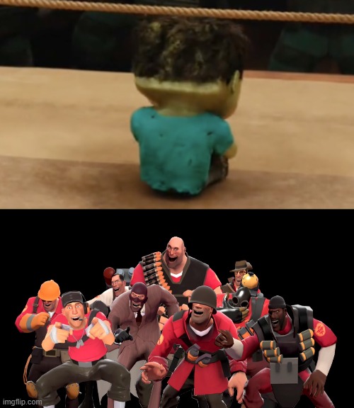 TF2 characters laugh at chicken jockey | image tagged in chicken jockey crying,every tf2 characters laughing at you,chicken jockey,tf2,team fortress 2,video game | made w/ Imgflip meme maker