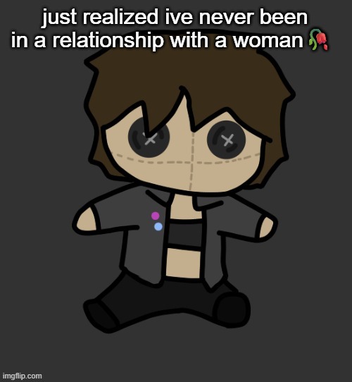 Neko plushy(Thx Disco) | just realized ive never been in a relationship with a woman🥀 | image tagged in neko plushy thx disco | made w/ Imgflip meme maker