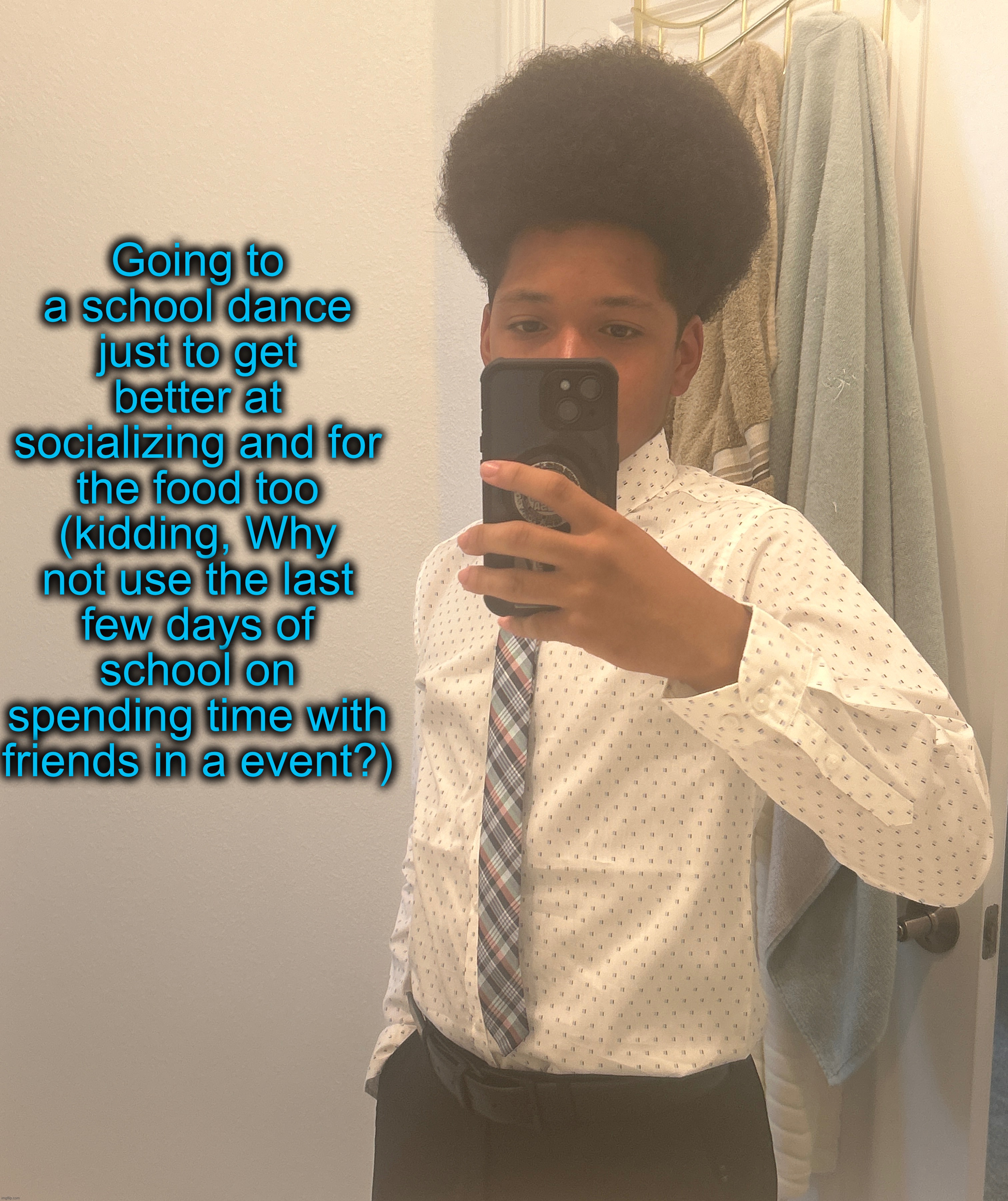 Holy shit its the wish.com bob ross | Going to a school dance just to get better at socializing and for the food too (kidding, Why not use the last few days of school on spending time with friends in a event?) | made w/ Imgflip meme maker