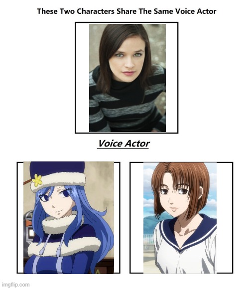 Brina Palencia | image tagged in same voice actor,brina palencia,fairy tail,initial d | made w/ Imgflip meme maker