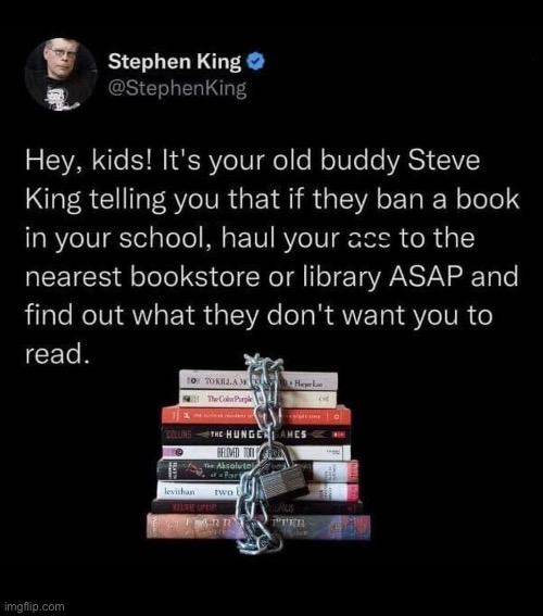 Steven King | image tagged in steven,horror,books,library | made w/ Imgflip meme maker